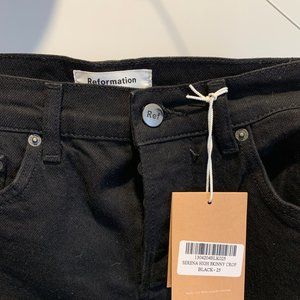 Reformation Black Serena High Skinny Crop Jeans 25